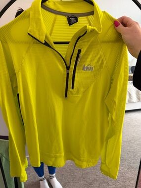 REI Co-op Neon Yellow Quarter-Zip Performance Pullover
